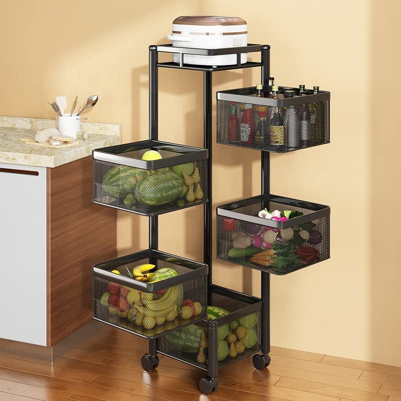 AZZOTE Kitchen Trolley with Wheels, Kitchen Organizer Items and Storage Solutions for Squre Kitchen Organizer and Kitchen Accessories Items