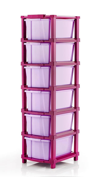 AZZOTE Drawer Multipurpose Drawer Plastic Modular Chest Storage Organizer Home, Office, Parlor, School, Doctors, Home & Kids(MAGENTA PURPLE)