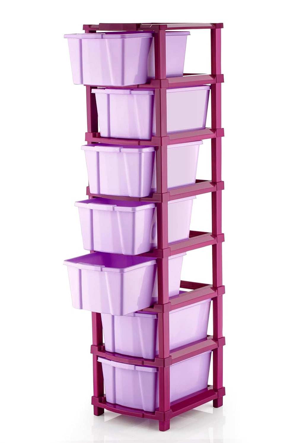 AZZOTE Drawer Multipurpose Drawer Plastic Modular Chest Storage Organizer Home, Office, Parlor, School, Doctors, Home & Kids(MAGENTA PURPLE)